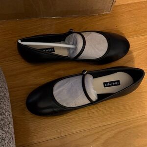 Nine West Black Flats with Strap